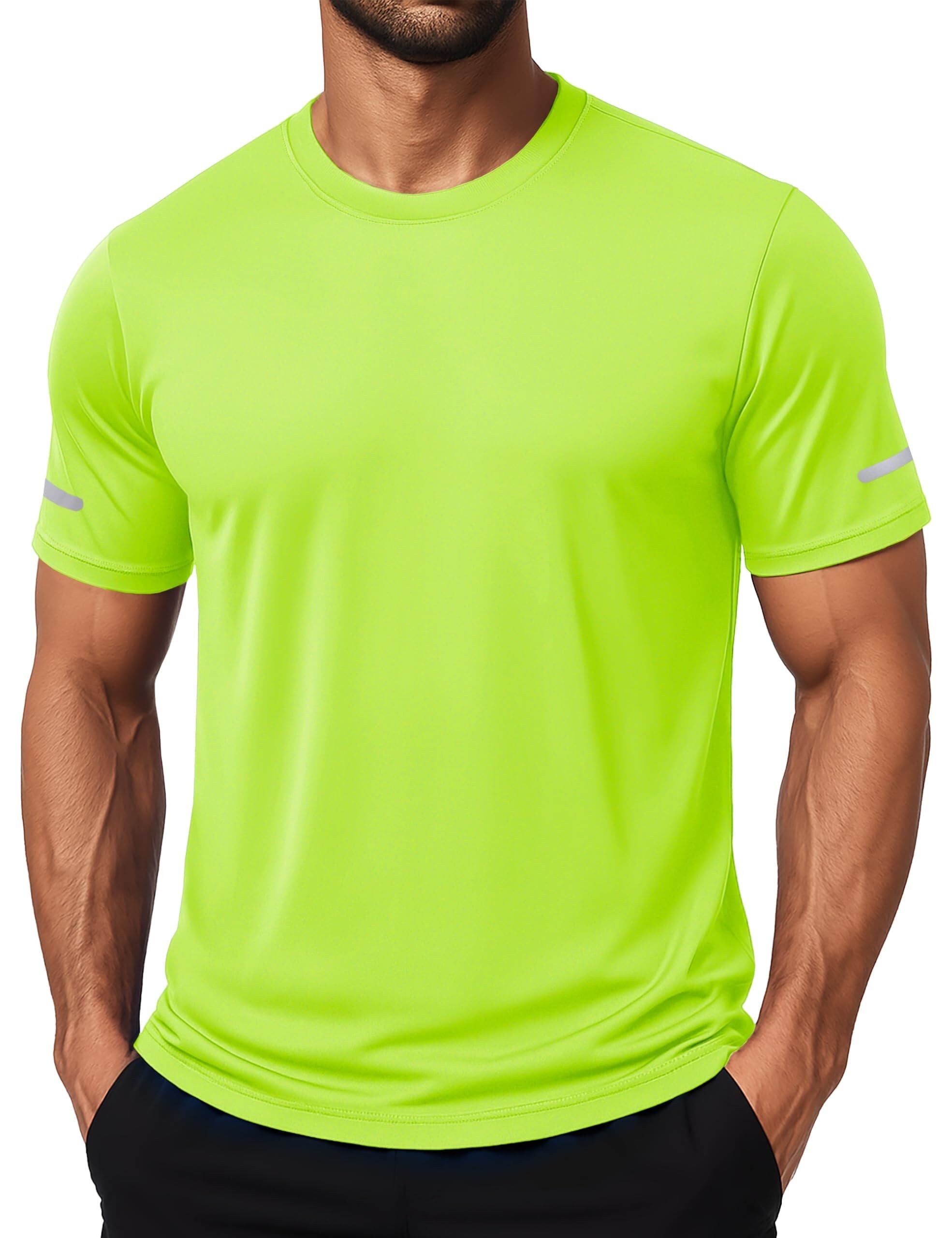 MAGCOMSEN Sport Tshirt Herren UV Tshirt Kurzarm Funktionsshirt UPF 50+ Atmungsaktiv Sommer Sportshirt mit Reflexstreifen