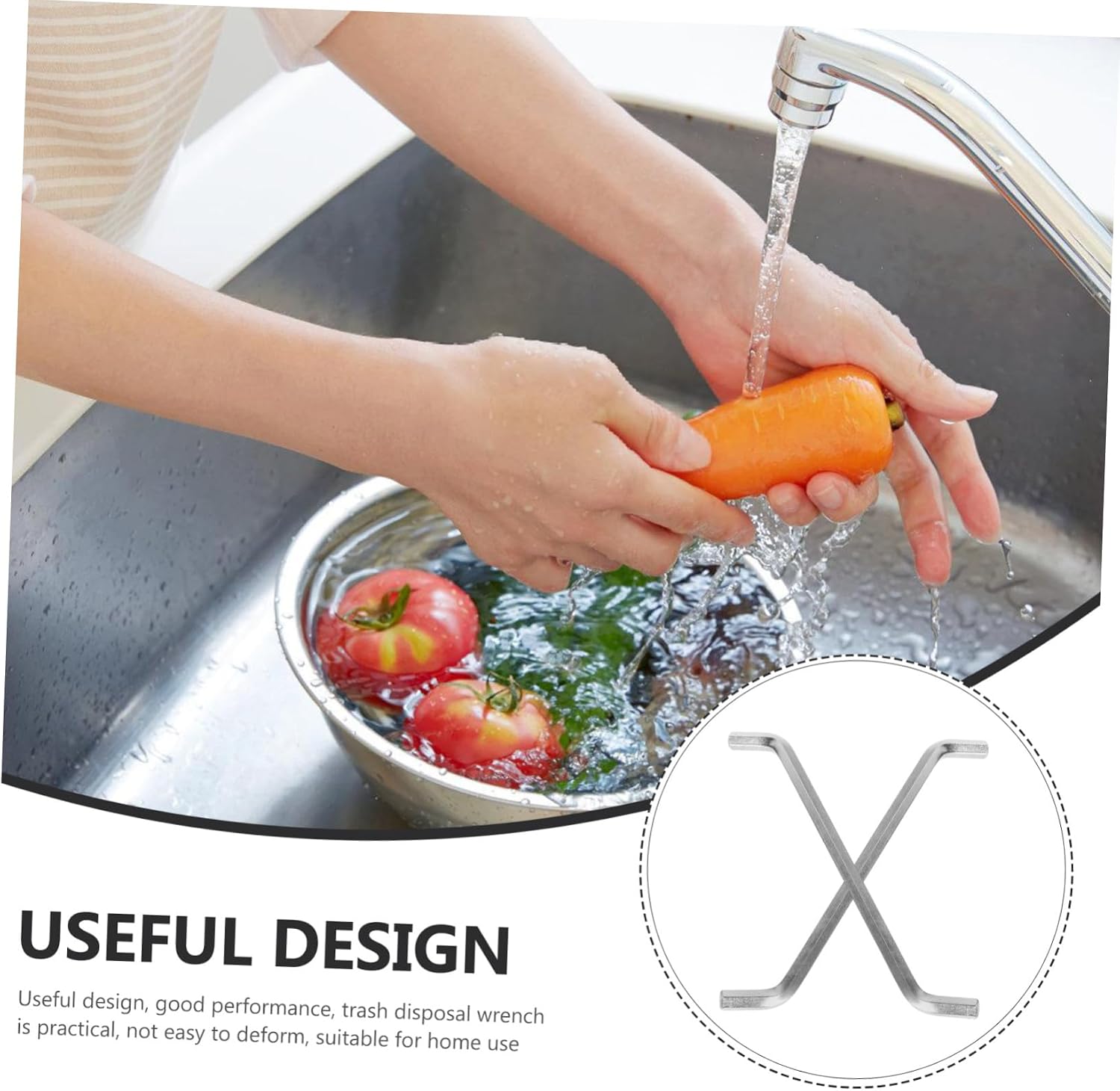 2pcs Stainless Steel Kitchen Sink Wrench Ratchet Wrench for Garbage Disposal Easy to Use