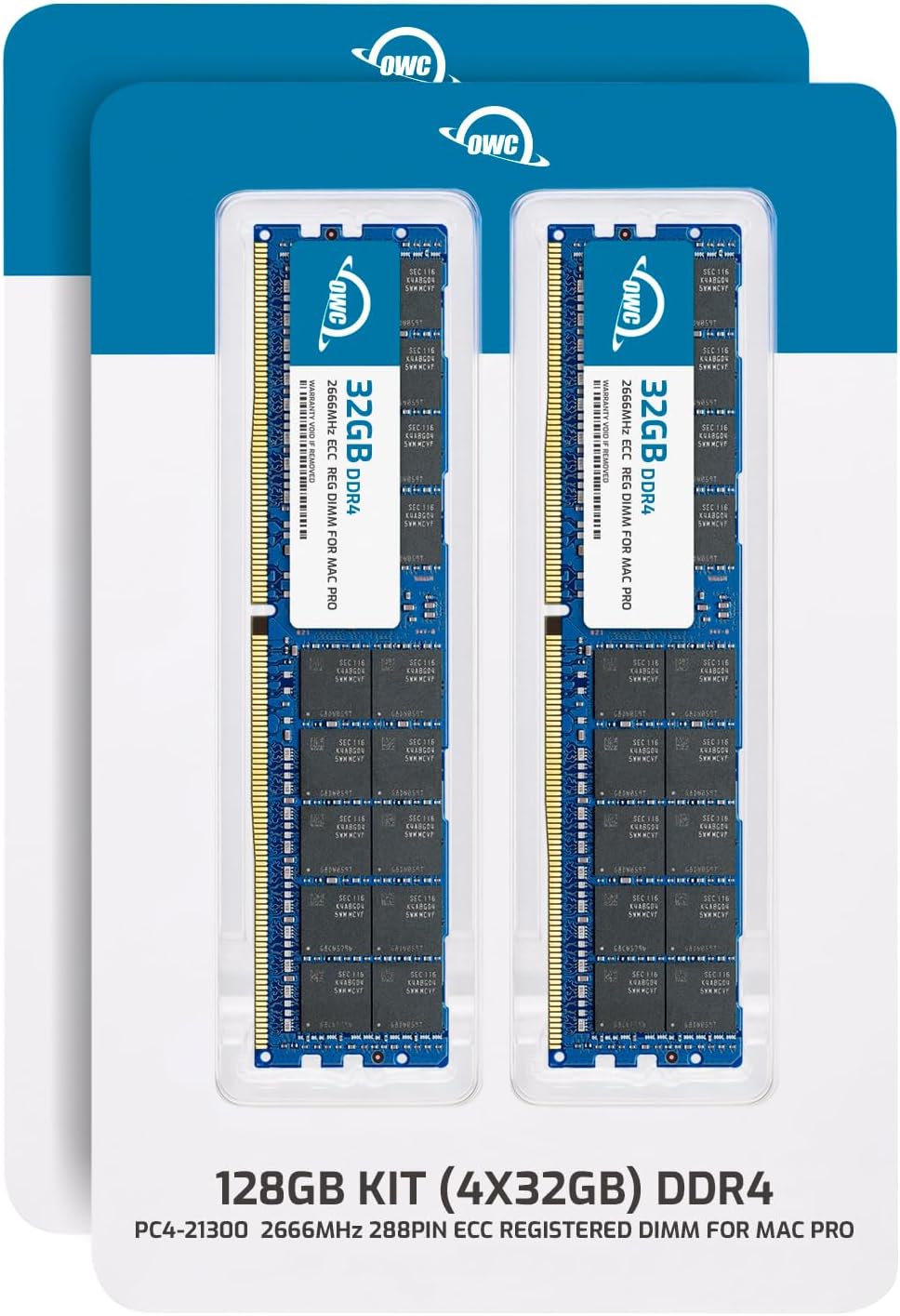 OWC 128GB (4 x 32GB) DDR4 ECC Registerd CL21 PC4-21300 2666MHz SDRAM Memory Ram Upgrade Module Compatible with 2019 Mac Pro 7,1 and 2017 iMac Pro 1,1 (OWC2666R3M128)