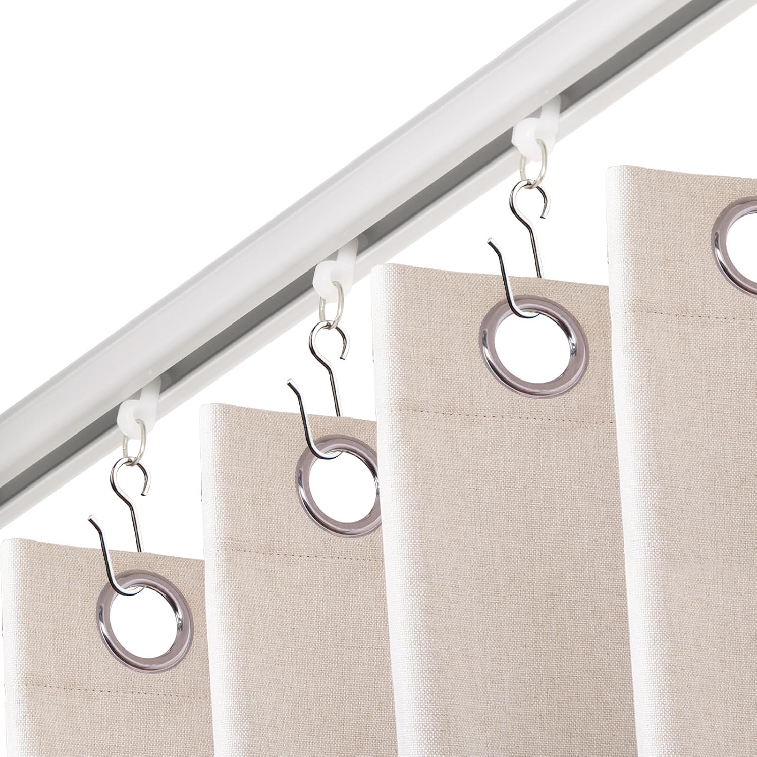 20 PCS Curtain Track Hooks, S Shaped Hooks for Ceiling/Wall Mount Curtain Rails
