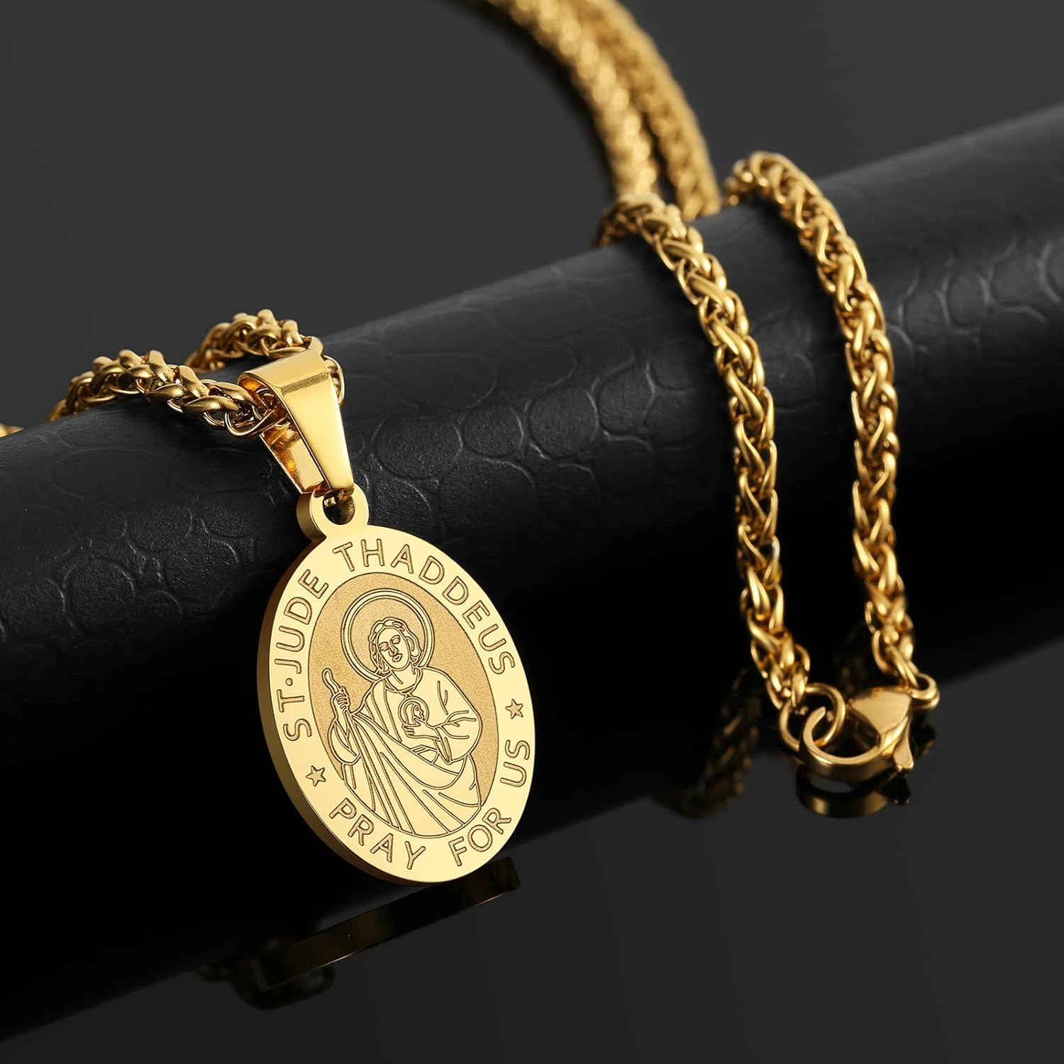 RS Saint St Michael/Christopher/Jude/Benedict/Joseph/Anthony Medal Necklace for Men Boys 24 In Religious gifts - Image 4