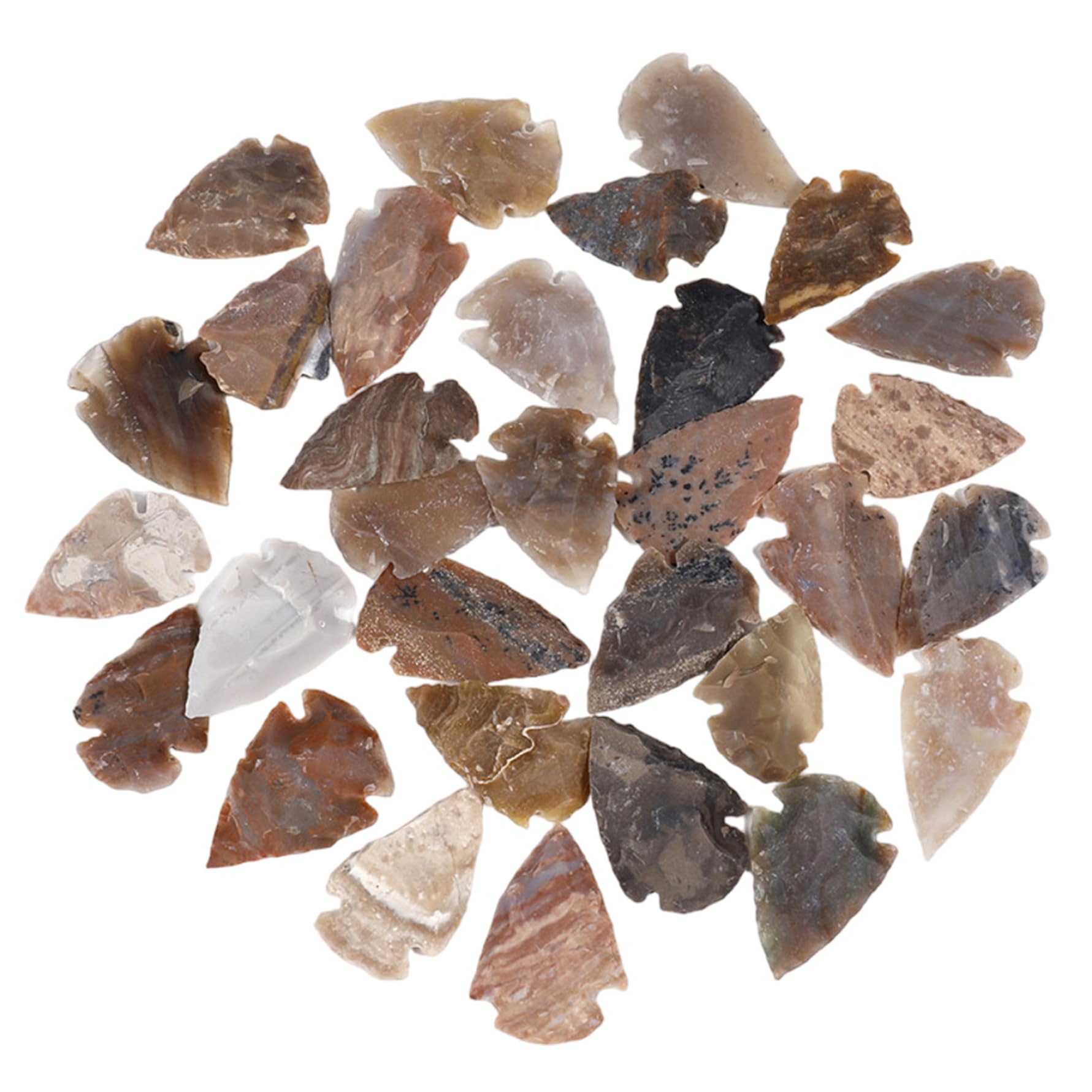 Pointes de flèche en agate naturelle pierres polies sans bords tranchants