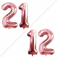 Vista 169 de GOER Globos con el número 80 para decoraciones de fiesta de cumpleaños número 80, globos de helio de aluminio jumbo de 42 pulgadas para 80 Oro rosa