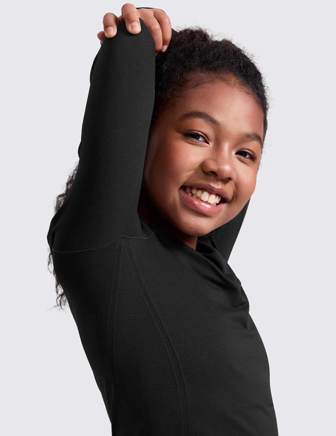 CRZ YOGA Girls Seamless Crewneck Long Sleeve Top