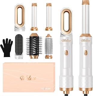 6 in 1 Hair Styler, Hair Dryer Brush & Airstyler with Automatic Hair Curler, Hair Straightener, Thermal Brush, Hot Airbrush, Gifts Set Multistyler for Women All Hair Styling - Off White