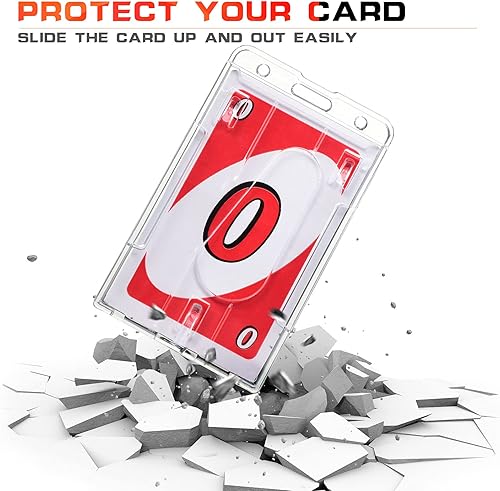 Miniatura 3 de 50 piezas verticales de 2 tarjetas de alta resistencia, plástico duro, plástico transparente, vertical, tarjetero de identificación, funda