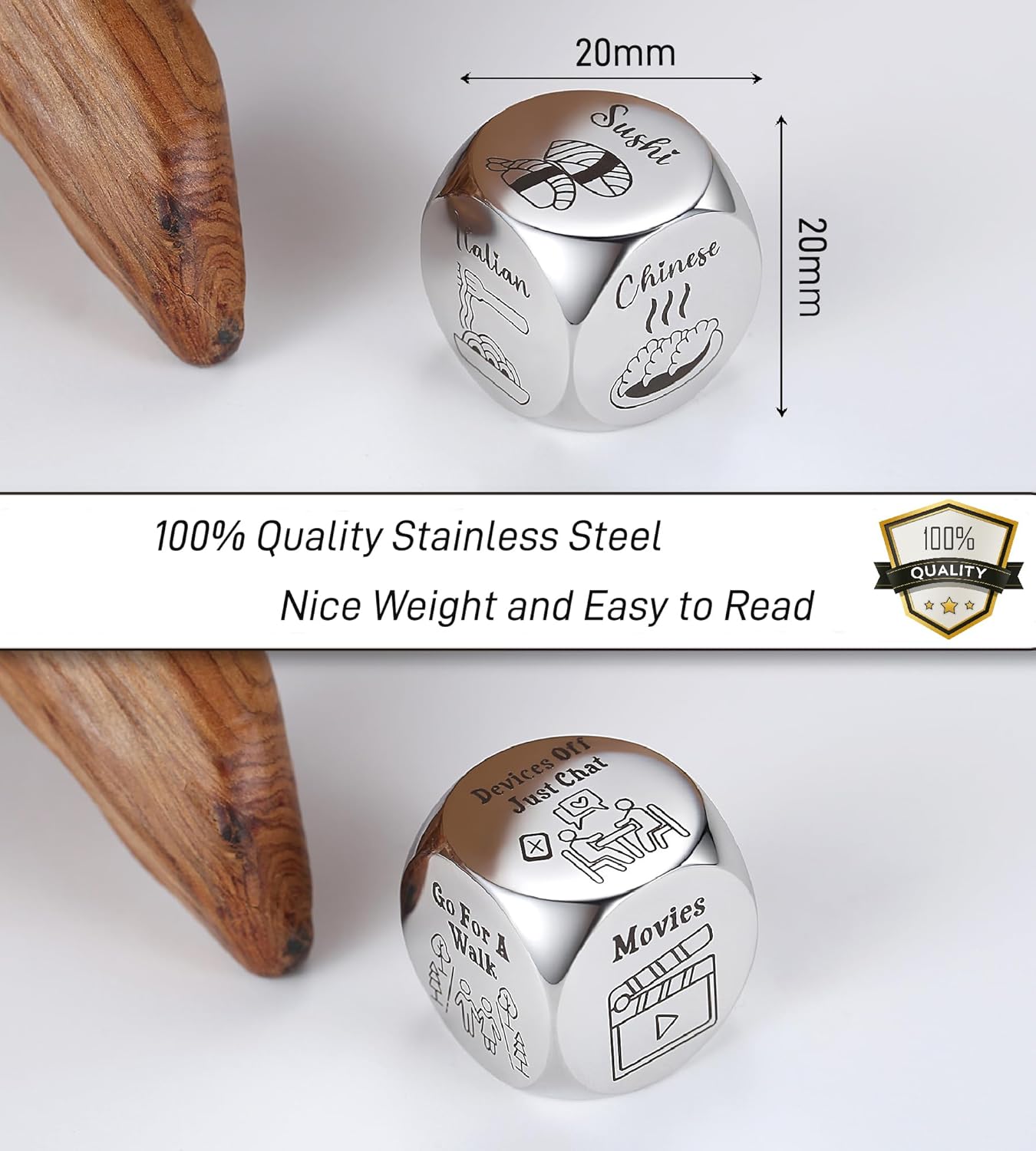 Valentines Day Gifts for Him Men Women Adults, Funny Food Decision Dice Anniversary Christmas Birthday Gifts for Men Women, Date Night Dice Couples Gift, Stocking Stuffers for Her Him