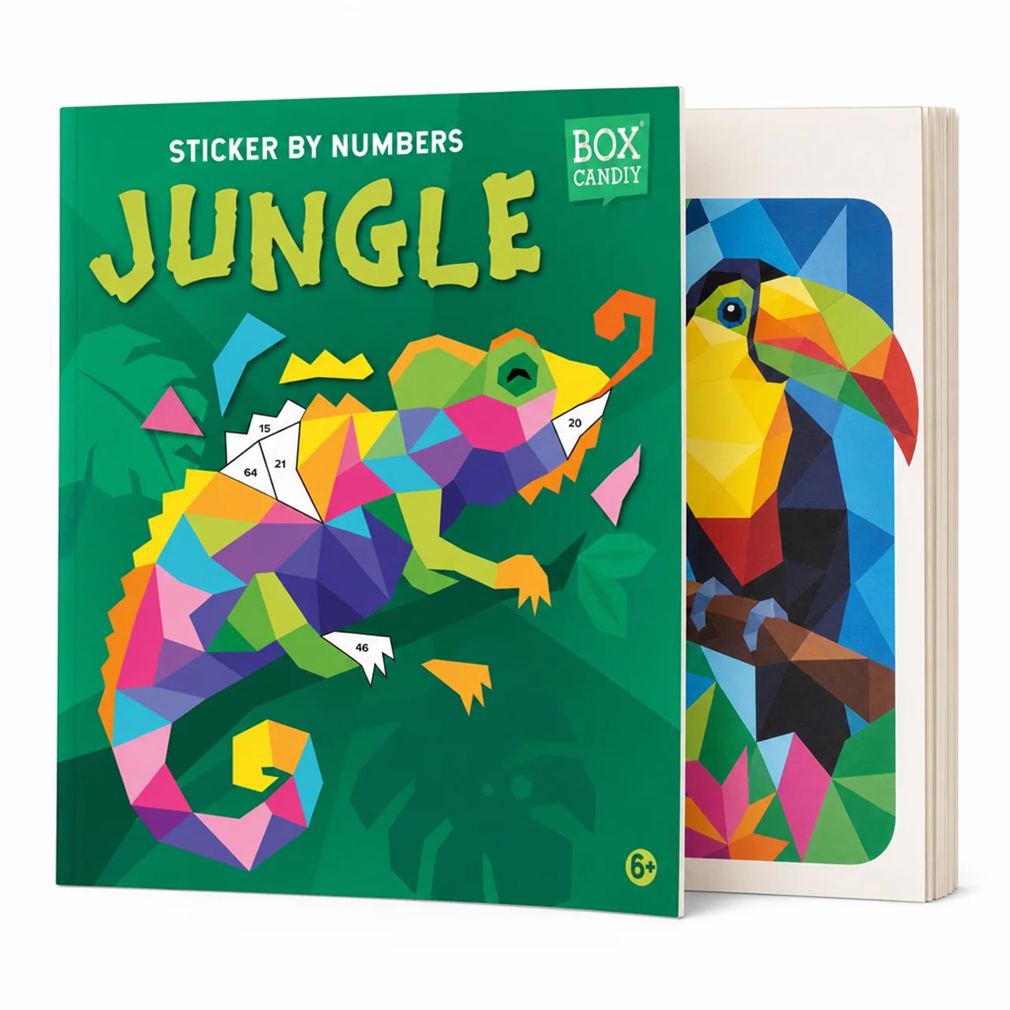 BOX CANDIY Mosaic Sticker Book for Kids – Jungle Theme, Sticker Pictures