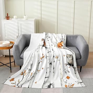 Erosebridal Baby Blankets for Unisex Boys Girls,Cartoon Animals Fleece Blanket Baby 30x40 Woodland Forest Nursery Minky Blankets Rustic Cabin Fuzzy Plush Throw Hedgehog Fox Wildlife Flannel Blanket