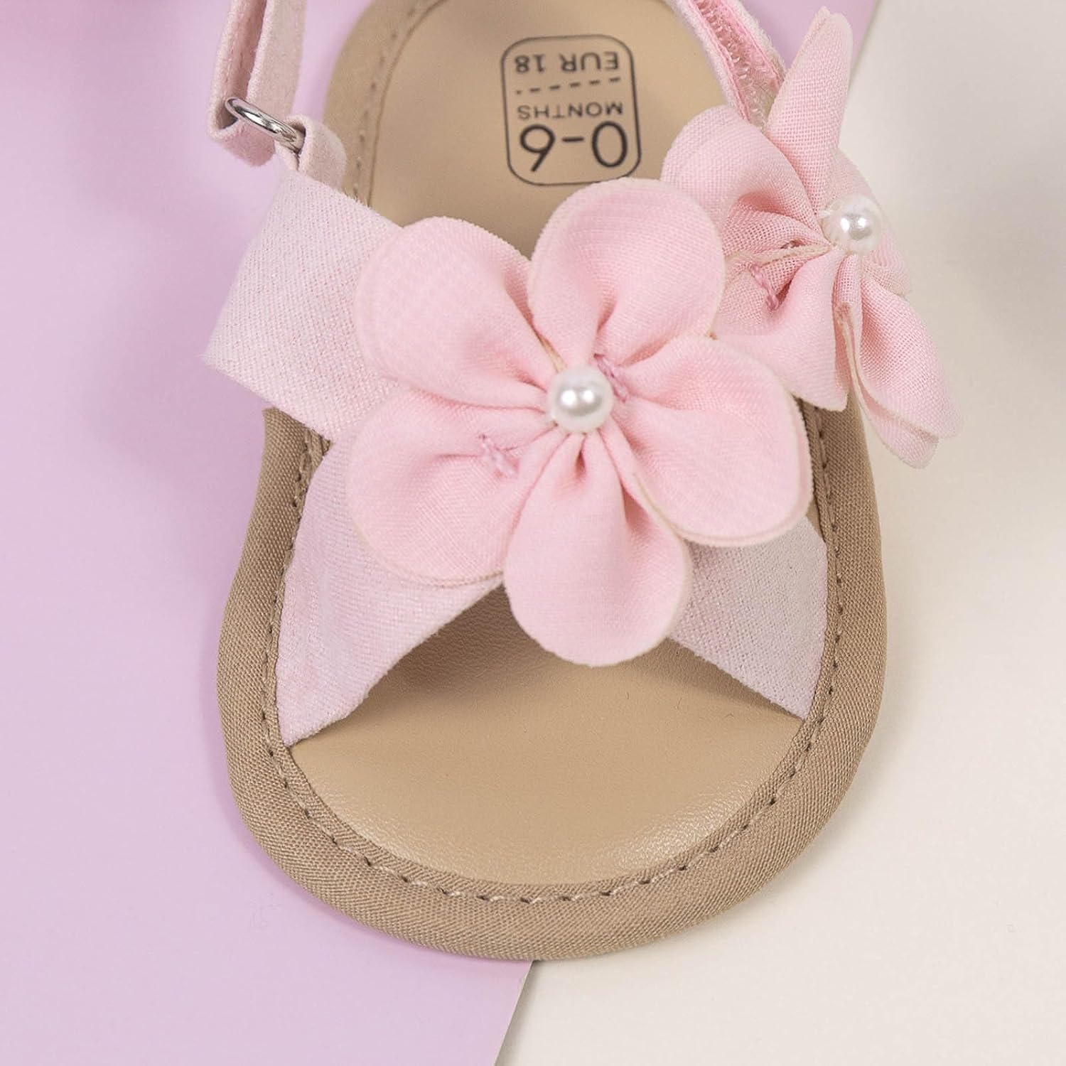 Baby Girl Sandals 2026 Floral Pearl Soft Sole Infant Shoes Newborn Princess First Walkers Dressy Summer Footwear Kid