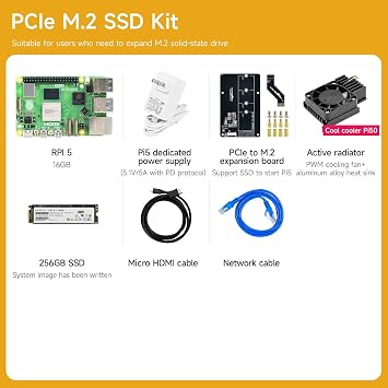 Raspberry Pi 5 Developer Kit 4GB/8GB Broadcom BCM2712 Quad-core Arm Cortex A76 Processor @ 2.4GHz PD Power Adapter, ABS Shell with fan, Heatsink AI Artificial Intelligence Programming Python Pi5