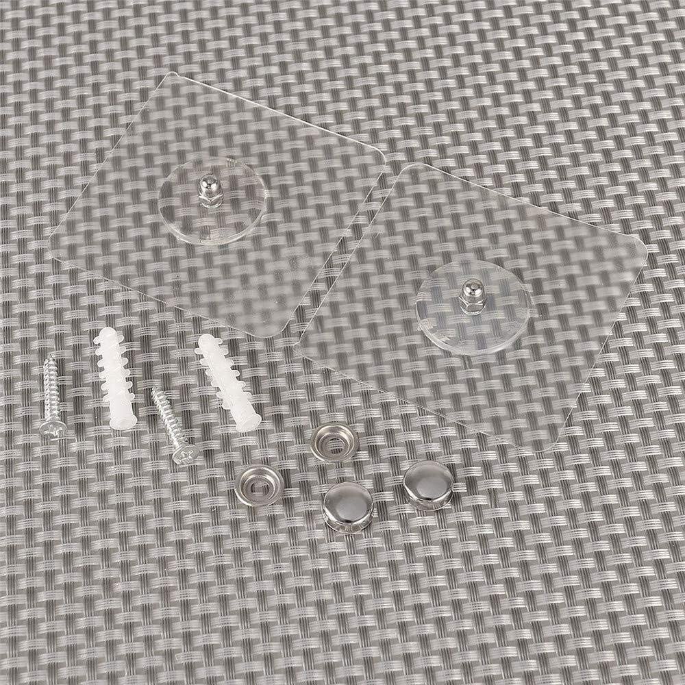 Toallero montado en la pared, toalleros, estante Ba montado en la pared, organizador de acero inoxidable sin perforaciones, estante de cocina con adhesivo transparente sin rastro, estante multifunción