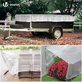 VOUNOT® Bâche de Protection en Polyéthylène 180g/m² Bâche Imperméable Ultra Lourde et Résistante Revêtue avec Oeillets en Aluminium Couverture Étanche pour Jardin, Piscine 3x4m Blanc - 7