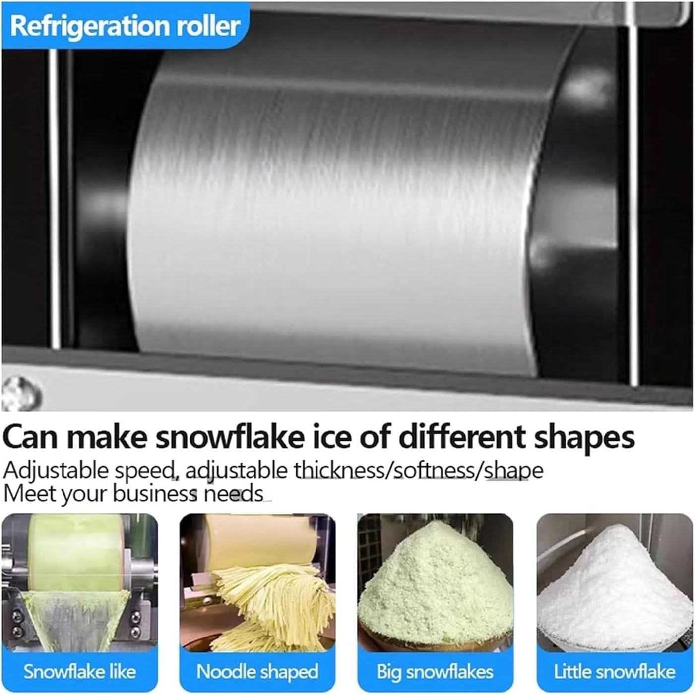 Snowflake Ice Cream Machine Automatic Snowflake Ice Machine Snow Cone Shaver Continuous Ice Machine Ice Shaved Machine Ice Crusher,220V