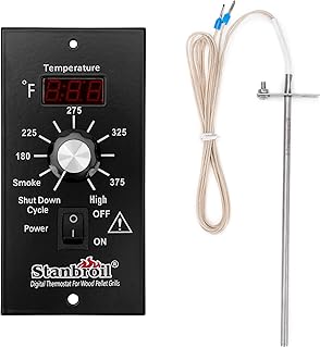 Stanbroil Barbecue Digital Thermostat Kit with LED Display and 7" RTD Temperature Sensor, Grill Replacement for Traeger Pellet Grills