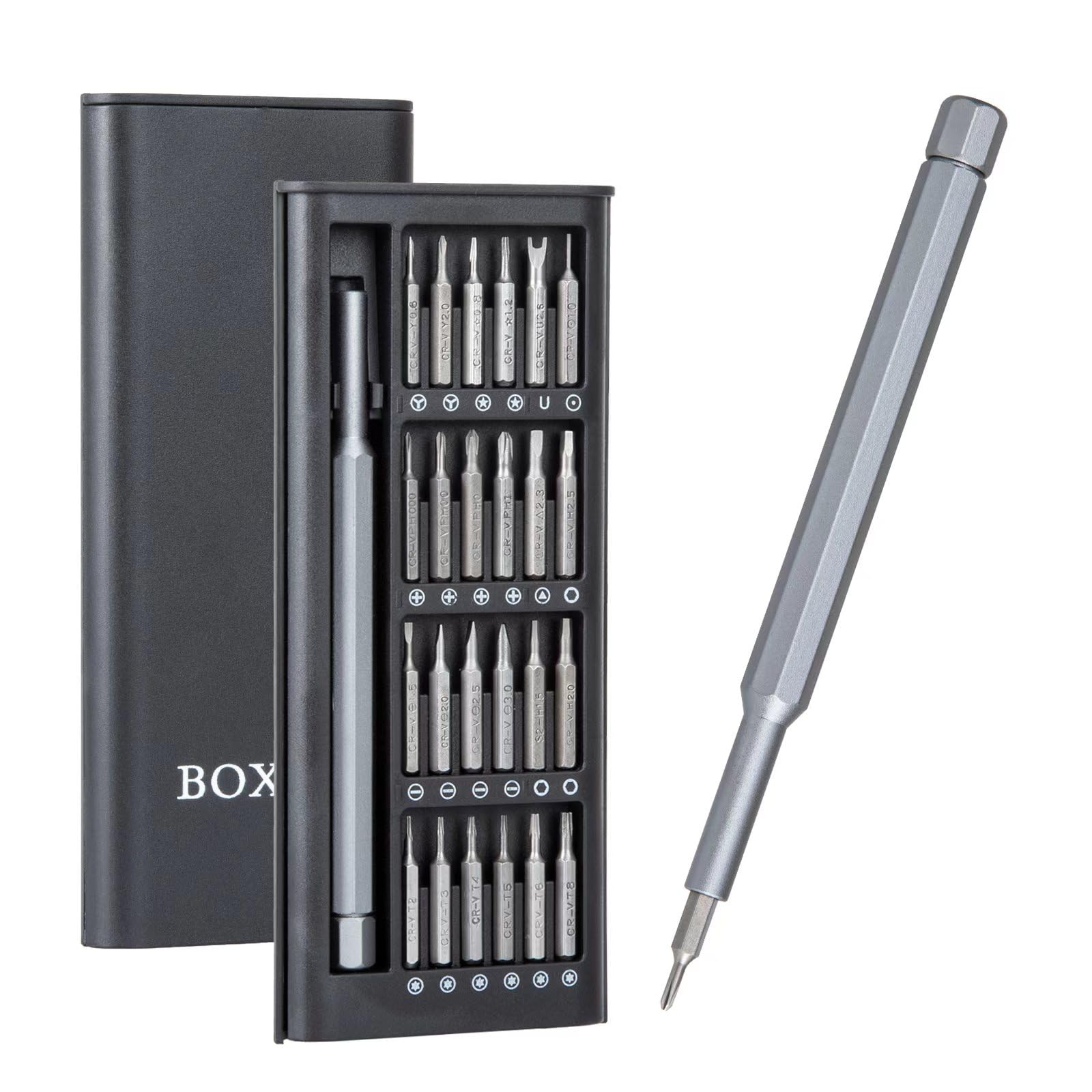 24-in-1 Small Precision Screwdriver Set, CRV-Magnetic Mini Repair Tool Kit for Eyeglass Computer Laptop Watch PS5 Xbox Phone Mac