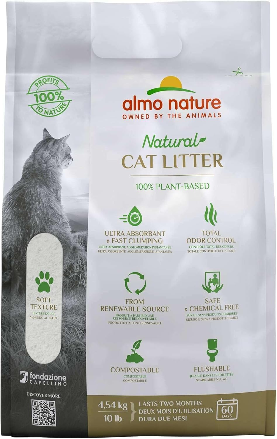 Almo Nature Cat Litter végétale agglomérante 100 biodégradables et