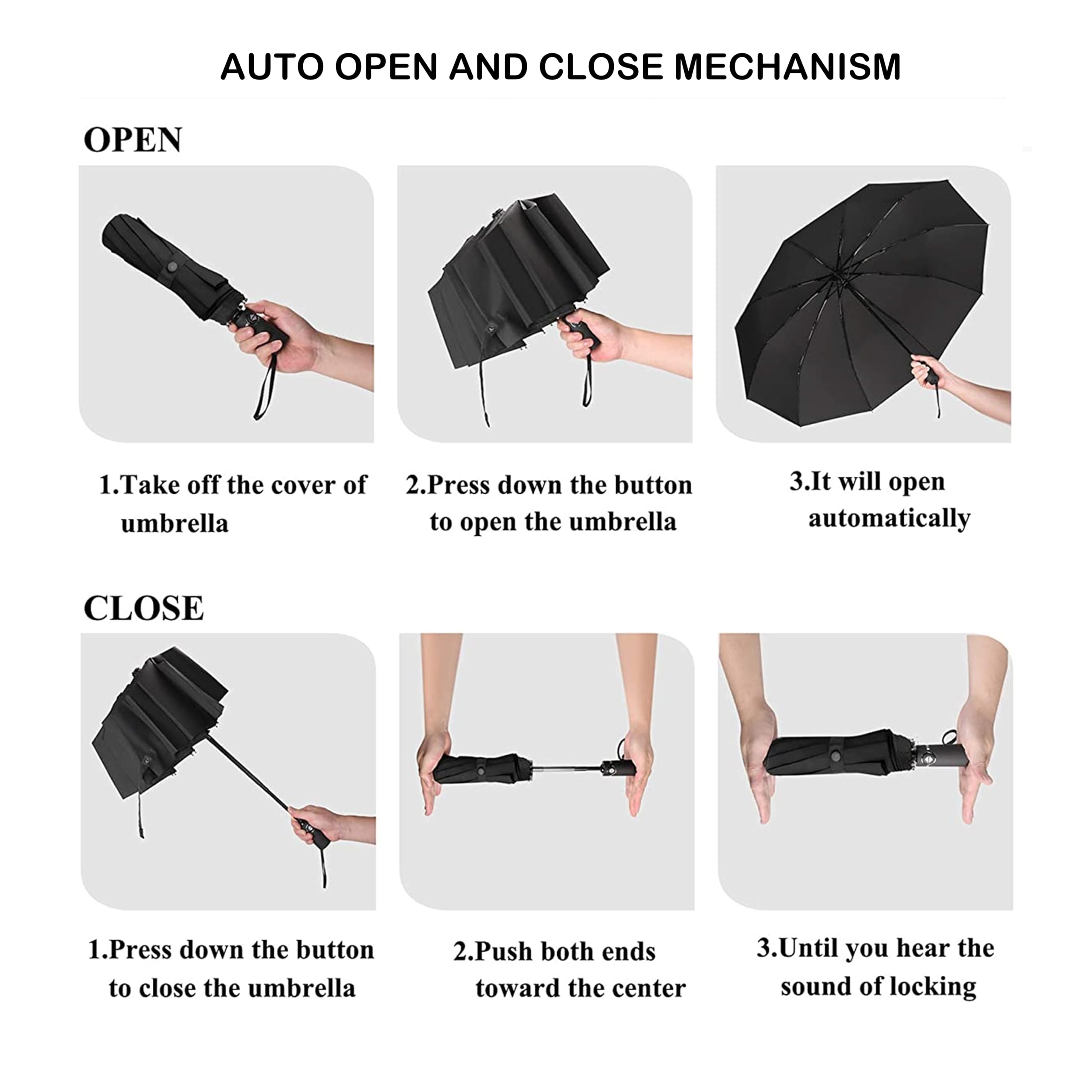 Paraguas Plegable AMG Auténtico – Antiviento, Apertura y Cierre Automáticos, Compacto de Viaje, Diseño Negro y Rojo Premium, Resistente y Ligero para Todo Clima