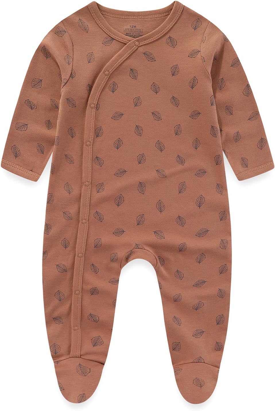 Baby Girls Boys Long Sleeve Printed Bodysuit Infant Foot Jumper Cotton One-Piece Romper 0-12 Months