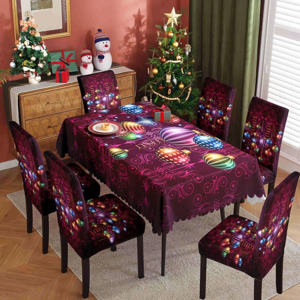 Housse de chaise extensible contre l'usure et nappe rectangulaire