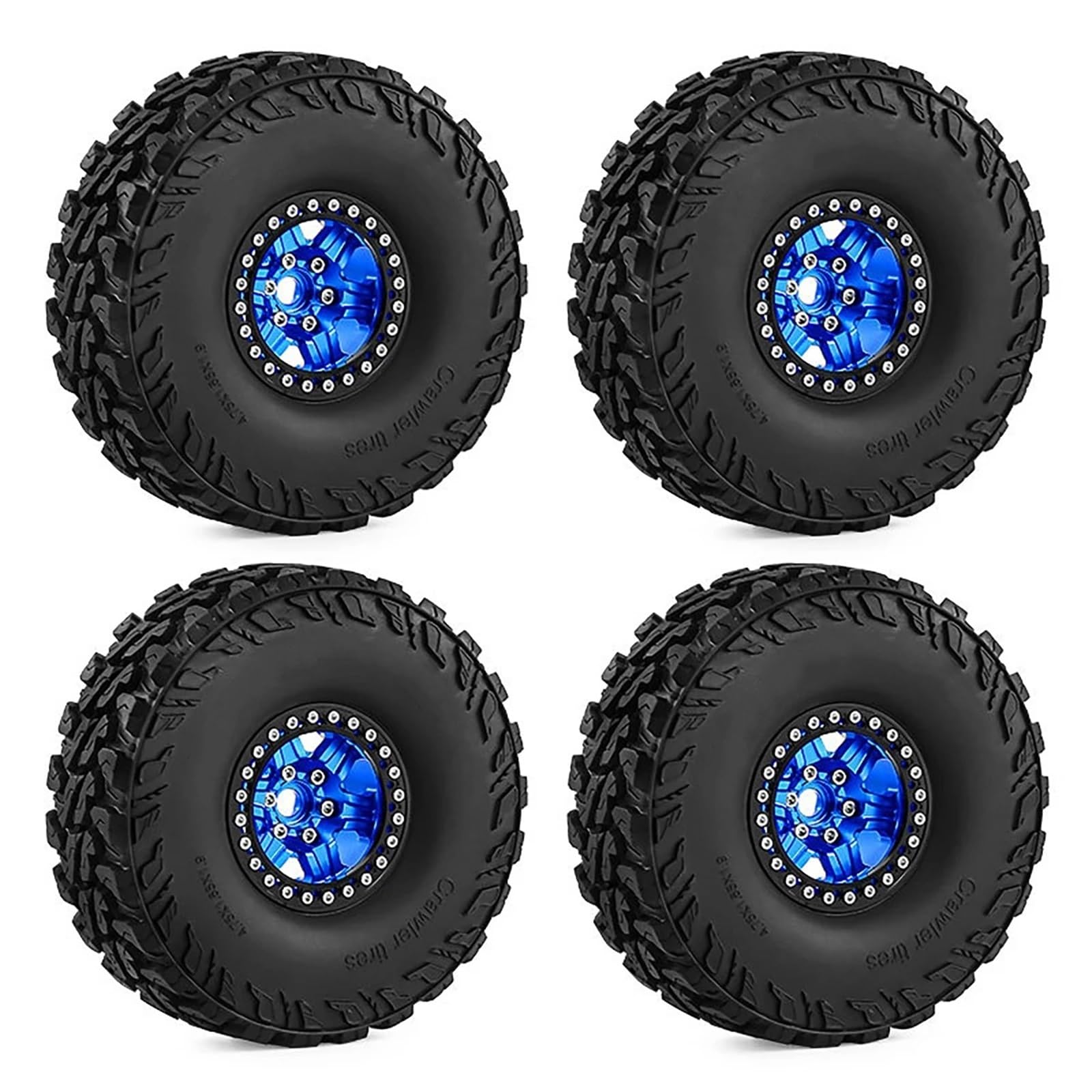 Per Axial Per SCX10 Per TRX4 Per TRX6 D90 1/10 1.9 Pollici In Alluminio Beadlock Ruota Gomma Pneumatico Set Aggiornamento RC Crawler Auto Modificata RC Ruote Gomma