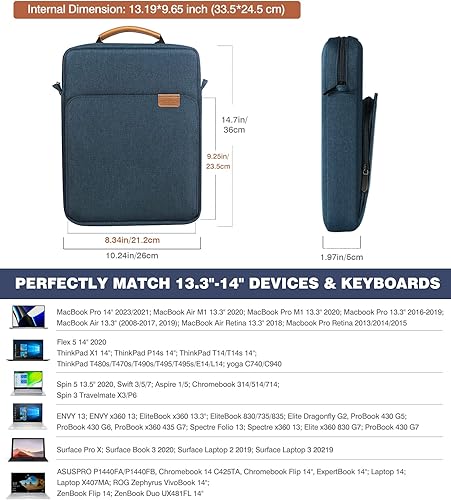 Vista 65 de MoKo Funda para tablet de 9 a 11 pulgadas, con asa para el hombro, se adapta a iPad Air M3 de 11 pulgadas, iPad A16 2025, Pro de 11 pulgadas, iPad