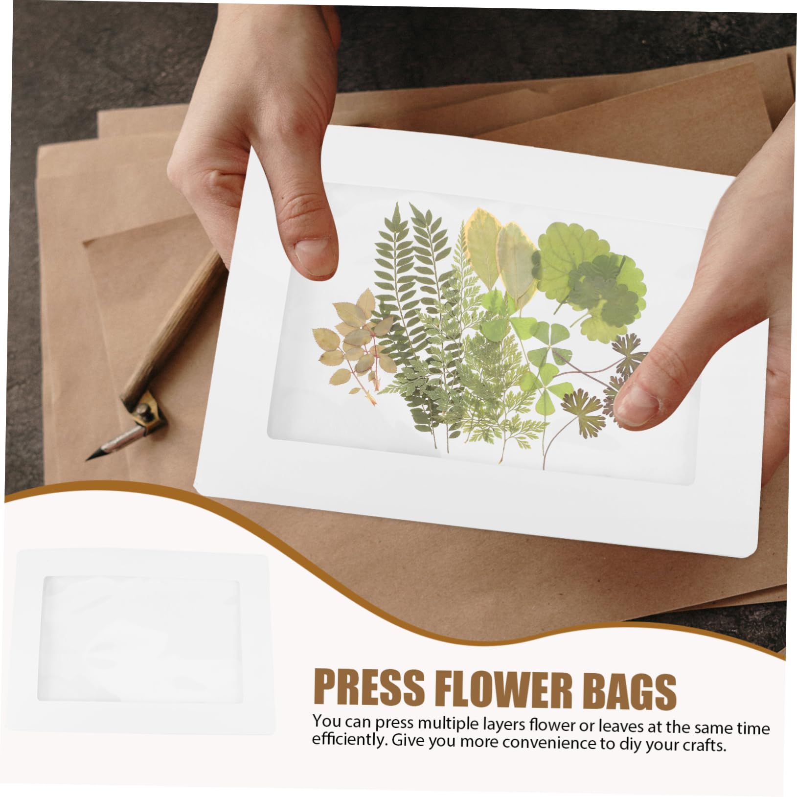 BCOATH Flower Pressing Pouches 2pcs Plant Pressing Bags Kit Embossing Bag for Flower Drying