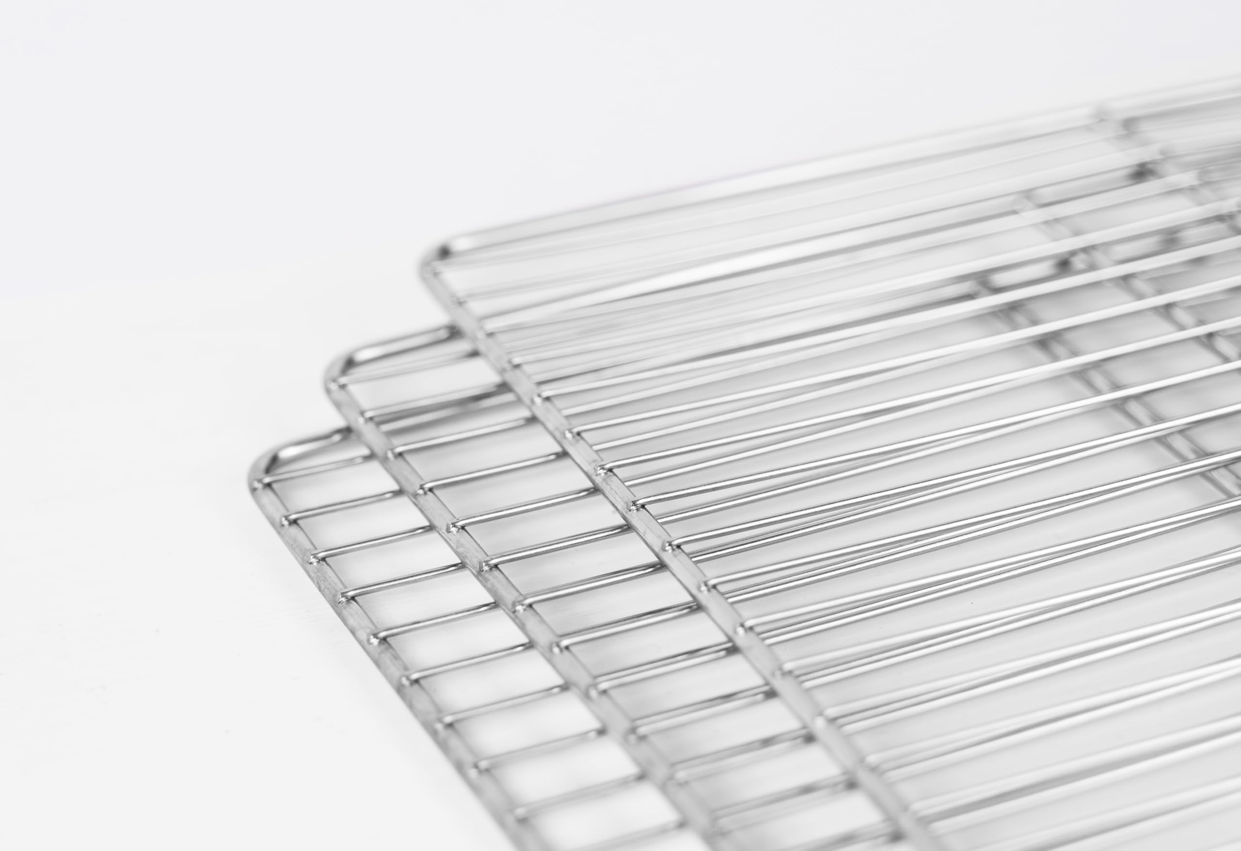 Lot de 3 grilles de four en acier inoxydable pour aliments, dimensions 53 x 32,5 cm