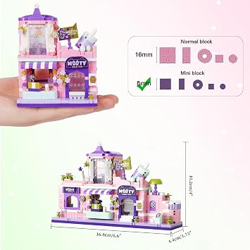 Milk Tea Shop Building Blocks Set Mini Openable House for Adults