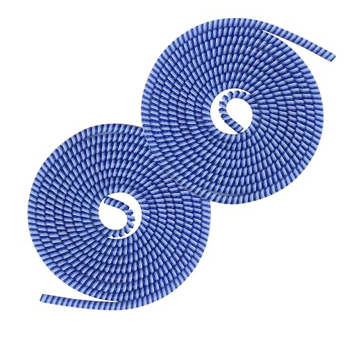 VEROX Spiral Cable Protector, Charger Protector, Data Protector with Full Length Cable Protector for Type c, Headphone, Earphone,Data Cable Blue White- Pack of 2