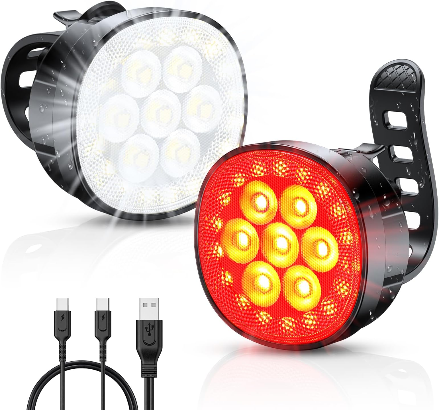 Lumiere Velo Ensemble, Eclairage Velo a LED Puissant Kit, Lampe Velo ...