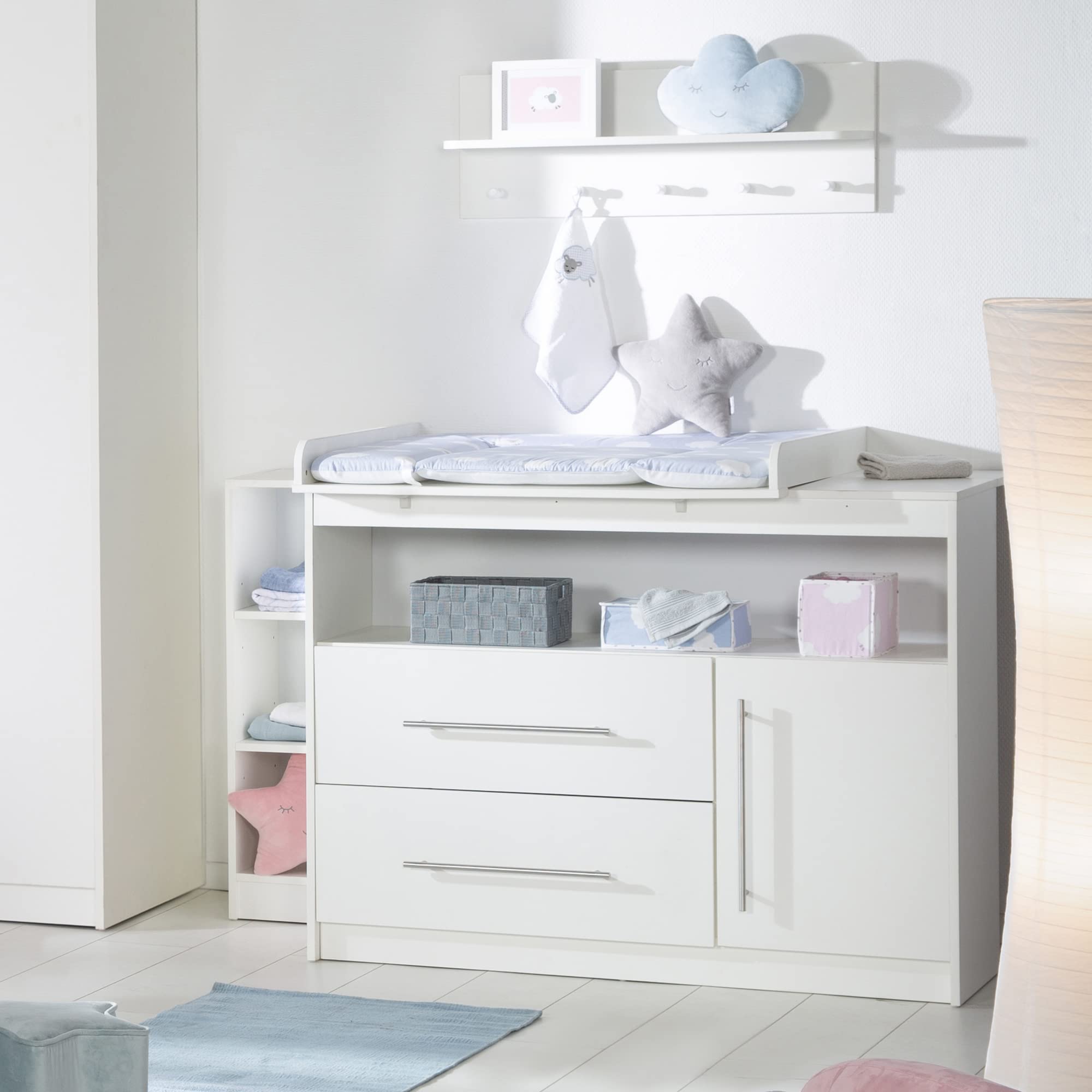 roba Babymöbel Maren - Lot de 2 pièces - Lit d'enfant 70 x 140 cm transformable + commode à langer - Blanc