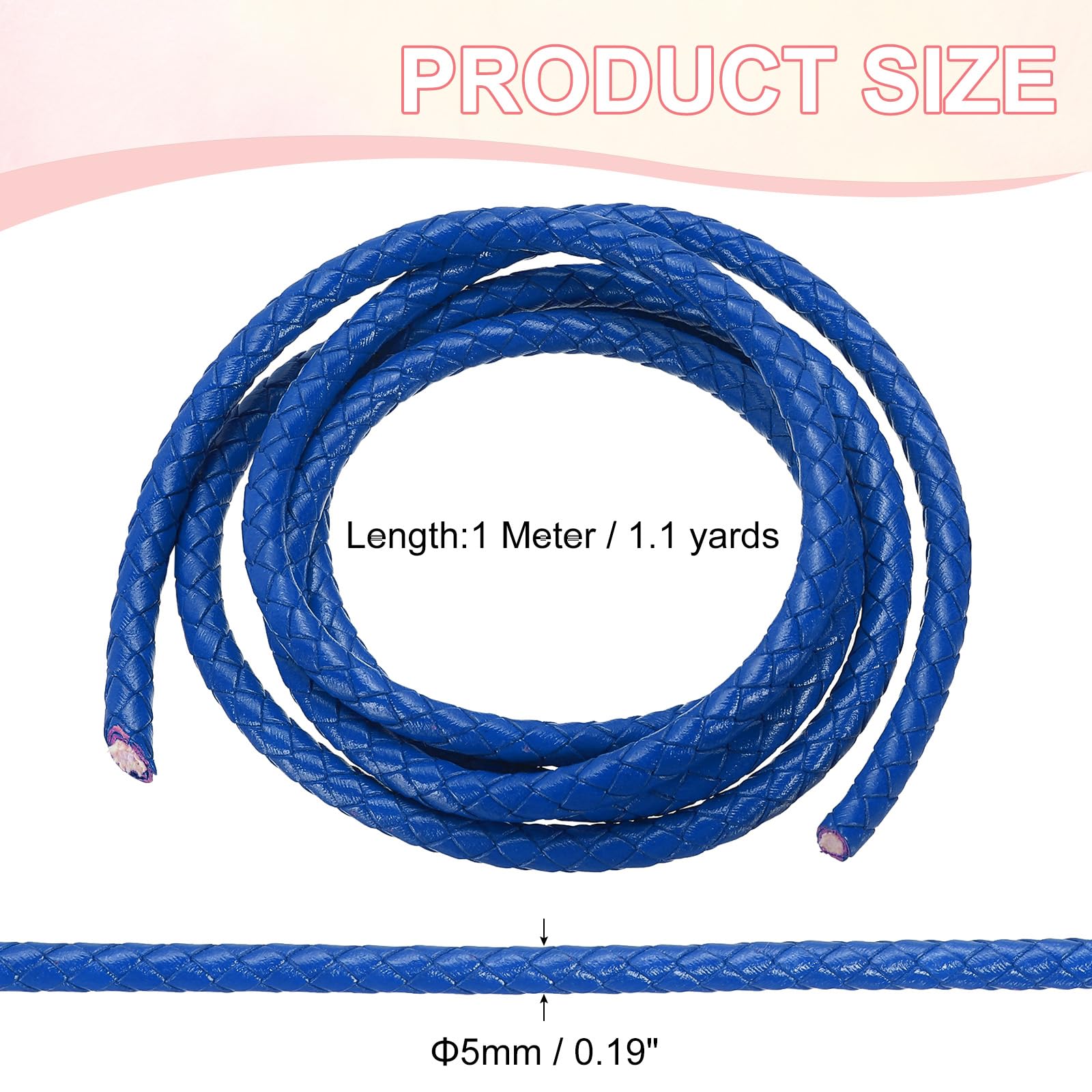 PATIKIL Round Braided Leather Cord - Image 2