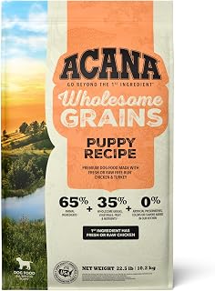 Wholesome Grains Dry Dog Food Puppy Recipe Real Chicken Eggs and Turkey 22.5lb Bag