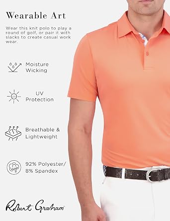 Robert Graham Men's Axelsen Short Sleeve Knit Polo Golf Shirt