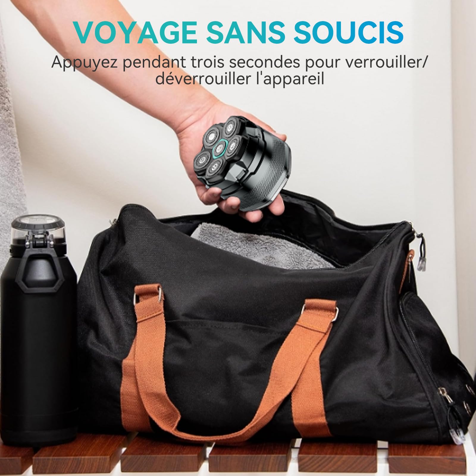 kensen Rasoir Tete Chauve Homme 6D Rasoir Electriques Hommes Cheveux 160 mins d'autonomie Rasoir Crane Homme Chauve Étanche Wet & Dry Type-C Tondeuse Crane Chauve sans Fil avec Écran LED