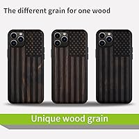 Vista 7 de Carveit Funda de madera para iPhone 11 Pro Max [madera real dura y TPU suave negro] a prueba de golpes, protector de teléfono de madera único