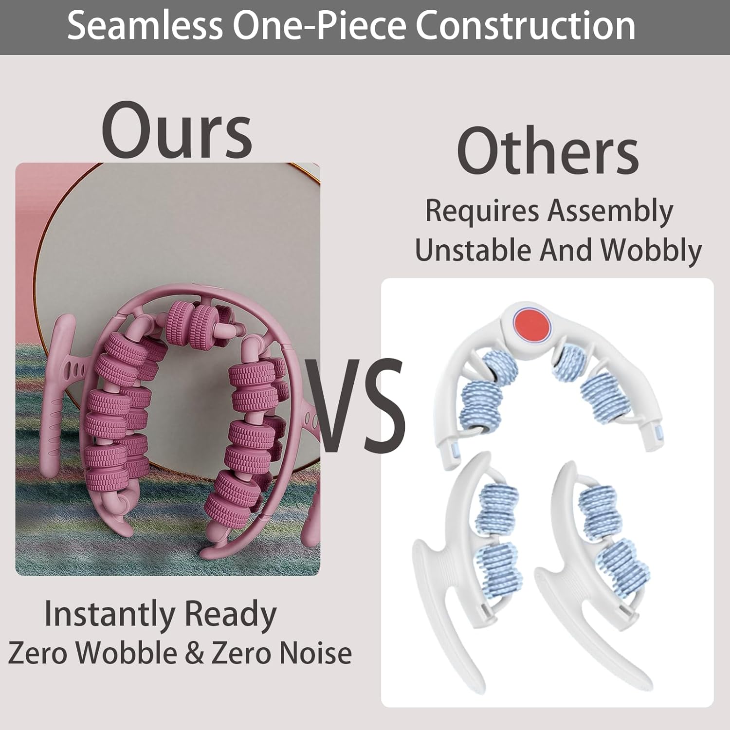 Cellulite Massage Tool,Travel Leg Massager,Office Massage Roller,No Assembly Portable Massage Roller,Relieve Soreness & Swelling,Leg Roller for Pilates Girl (Black) - Image 4