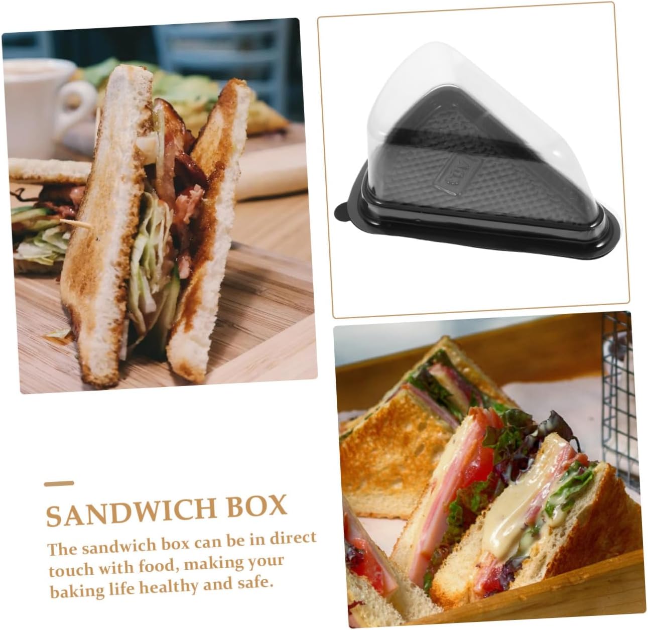Triangle Cake Packaging Box Plastic Sandwich Tray Boxes Cake Display for Baking