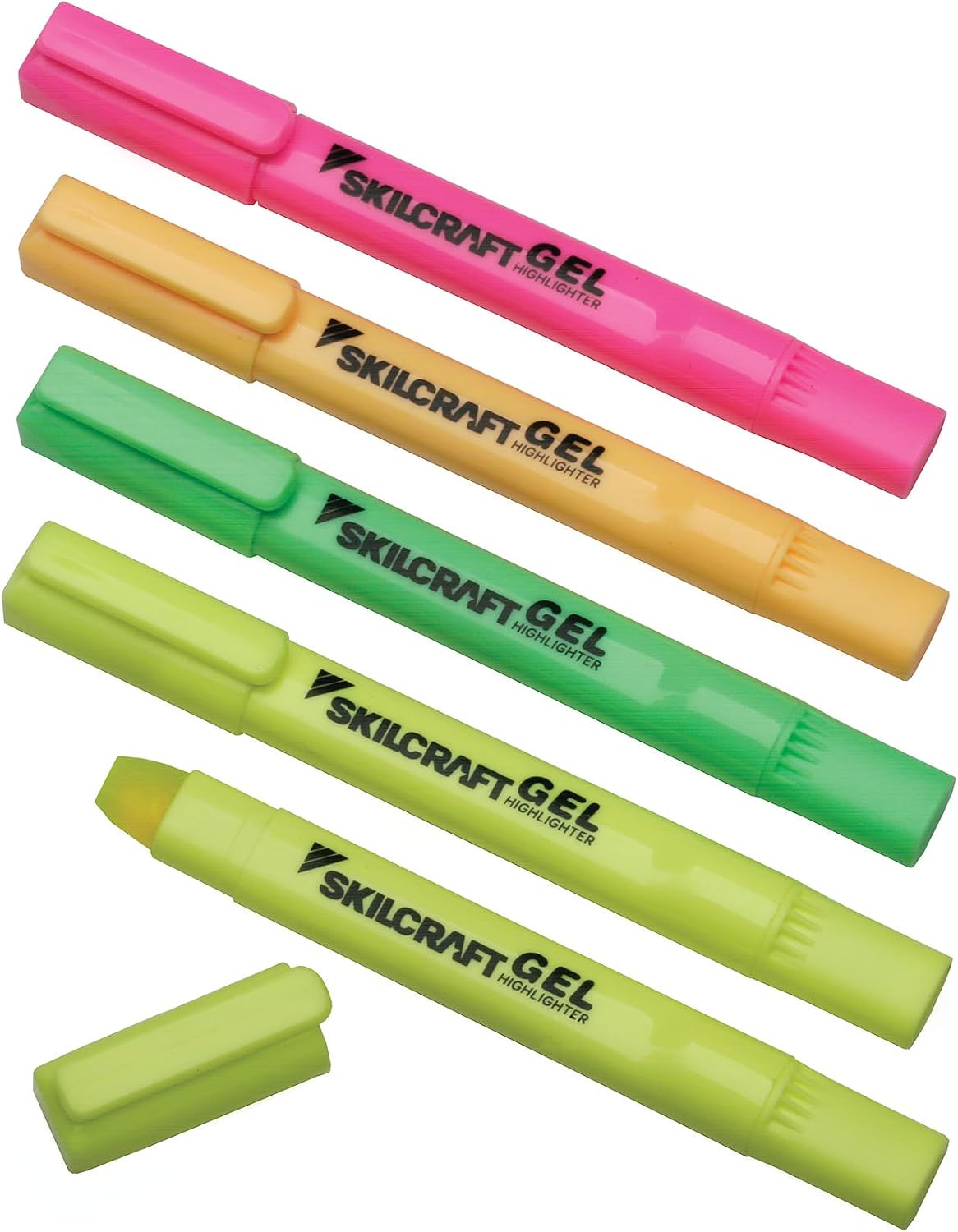 AbilityOne - 7520016919223 - Gel Highlighter - Assorted Fluorescent Colors - 5/PG - 5 units
