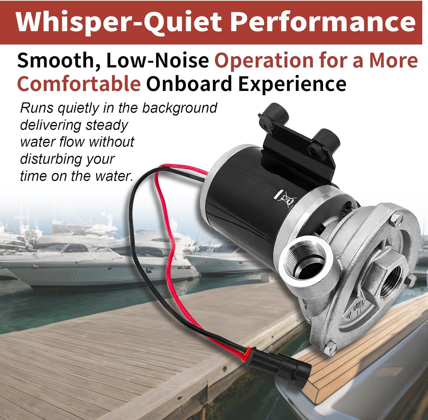 50840-0012 12V ‎29.7GPM Low Pressure Marine Centrifugal Pump Replacement for Jabsco 50840-0012 Cyclon Centrifugal Pump 8.7Psi 3/4"NPT Stainless Steel Electric Water Pump for Marine & RV