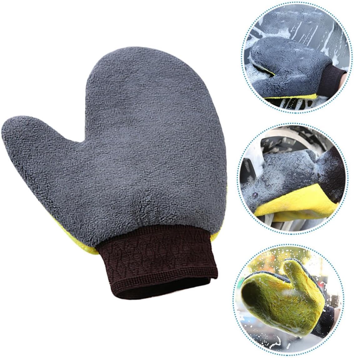 4pcs Car Wash Mitts Scratch Double-Sided Auto Detailing Glove Non-Slip Fleece for Car and Home Cleaning