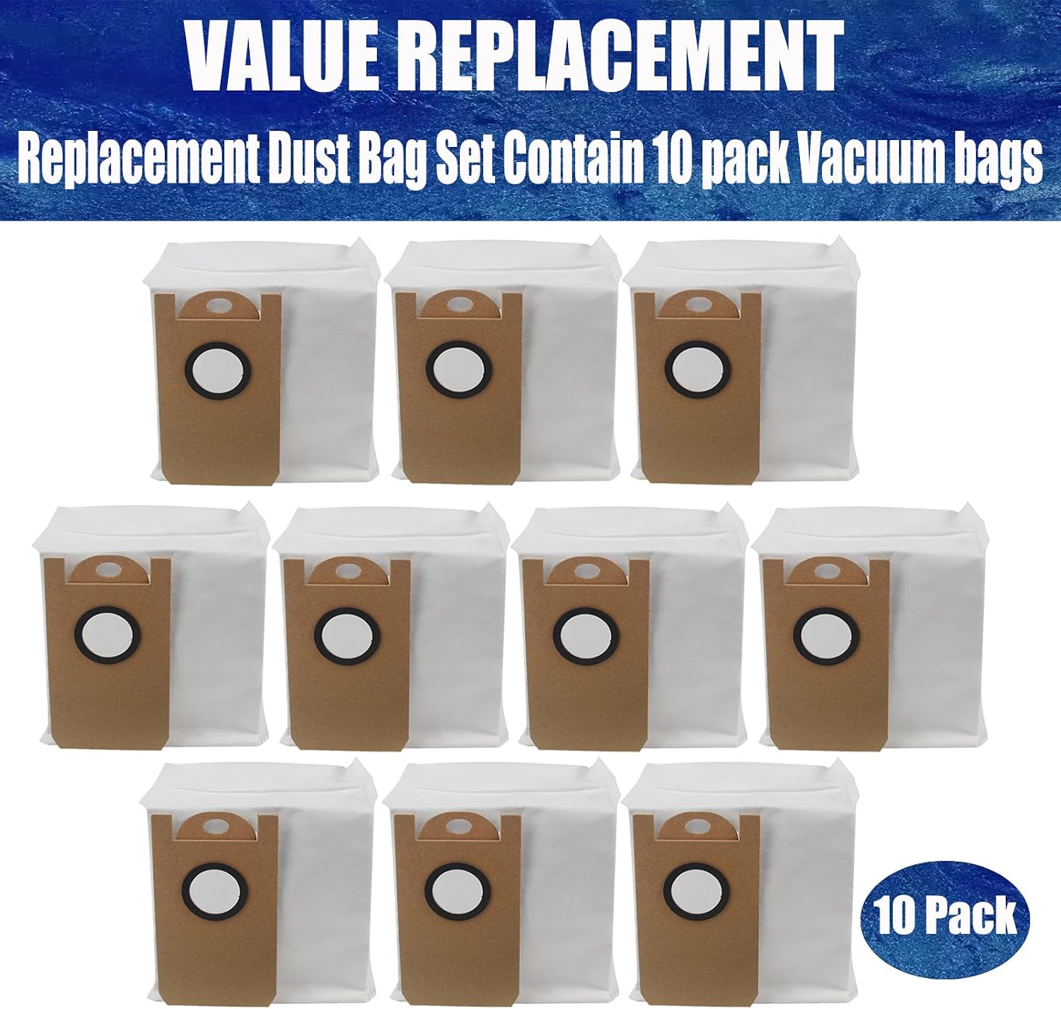 10 Pack Dust Bags Replacement for Laresar L6 Pro & Viomi s9 Robot Vacuum | Disposable Large-capacity Non-woven Vacuum Bag