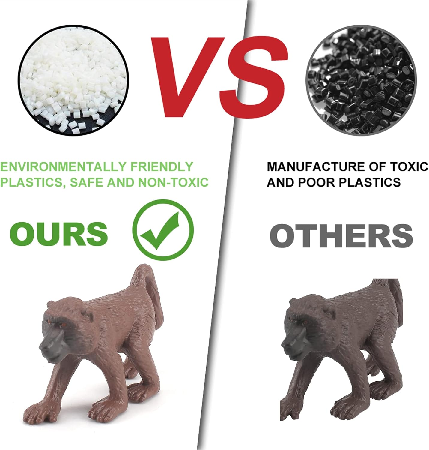 Fantarea Wild Life Jungle Animal Model Playsets 6 piezas Mini Monkey