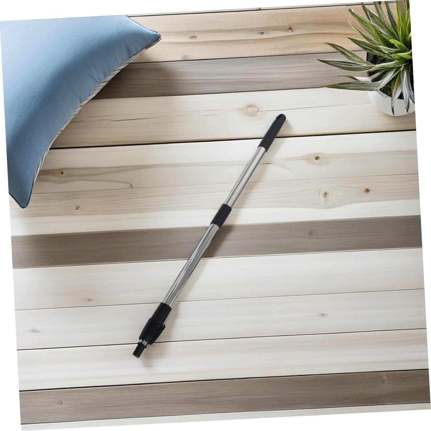 Kisangel Mop Handle Telescopic Mop Pole Extension Detachable 2 Sets Stainless Steel Replacement Stick with Threaded Head Stable Metal Construction and Easy Storage for Commercial Use