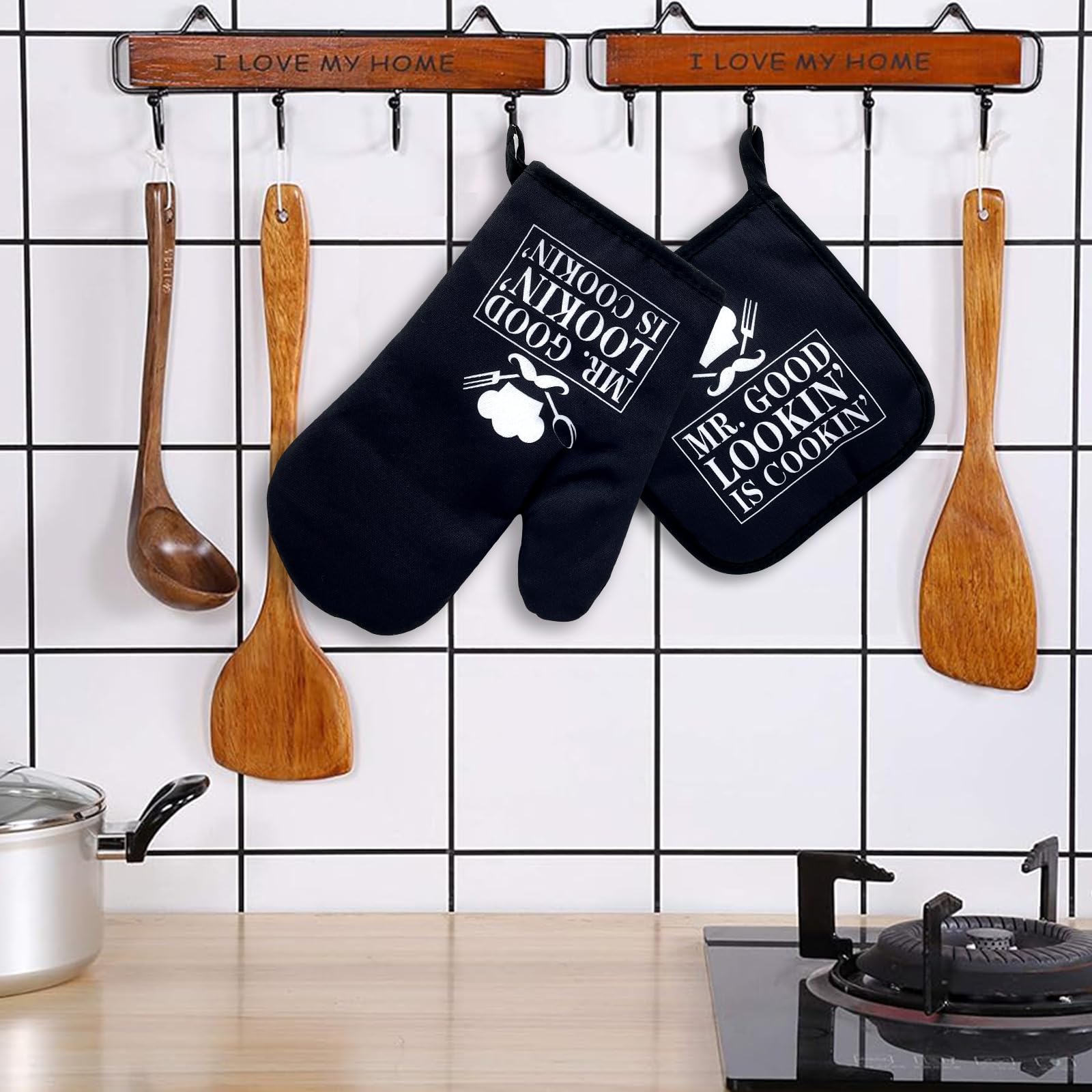2er-Set Lustige Ofenhandschuhe & Topflappen Aus Silikon – Hitzebeständig, Rutschfest, Perfekt Für Küche & Grill