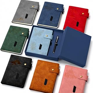 Personalized Leather Journal Gift Set with Gift Box, Custom A5 Writing Notebook & Pen Set, Leather Bound Diary for Men Women, Travel Work School Gift