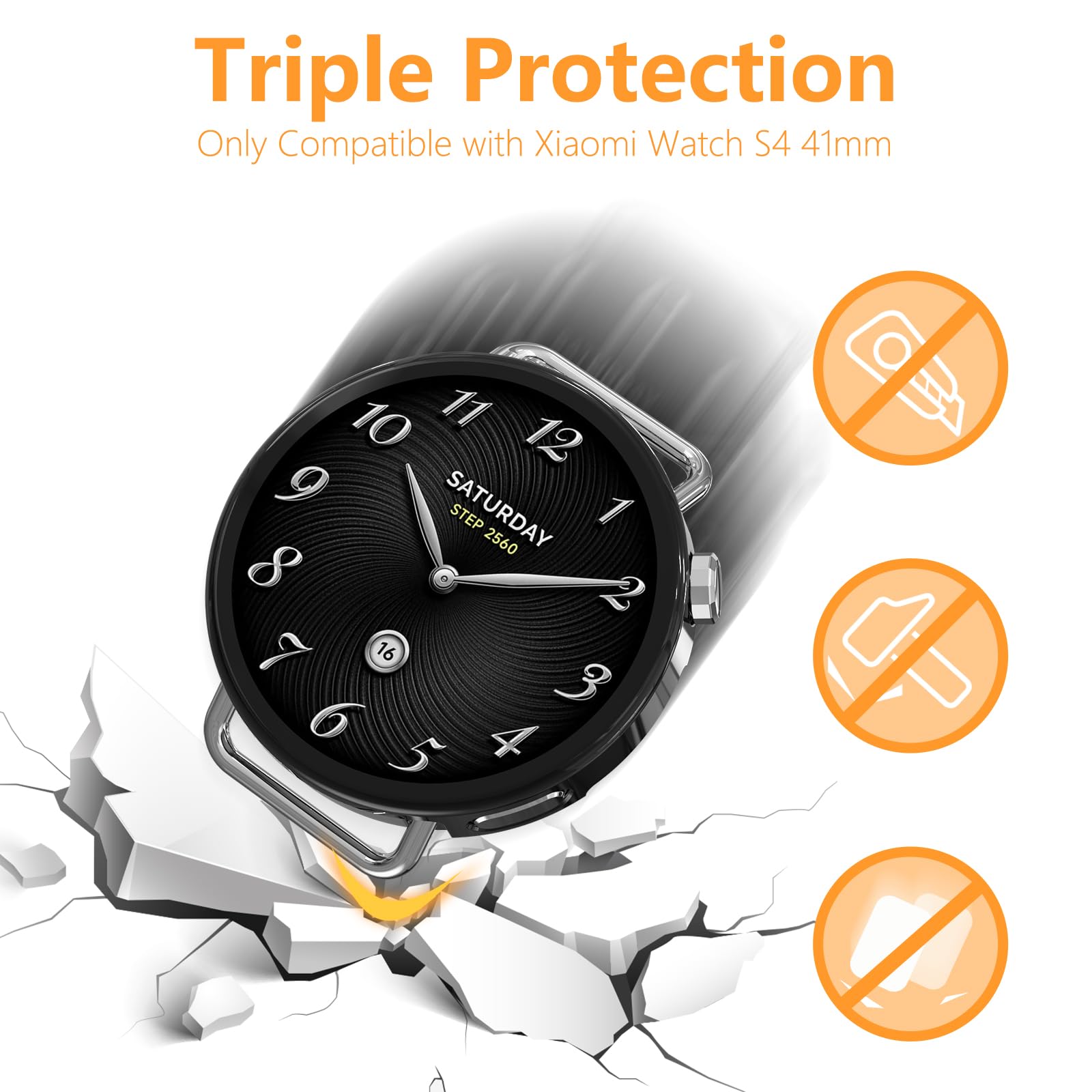 Hianjoo 5 sztuk pokrowiec kompatybilny z Xiaomi Watch S4 41 mm, odporny na wstrząsy ekran TPU ochraniacz kompatybilny z Xiaomi Watch S4 41 mm