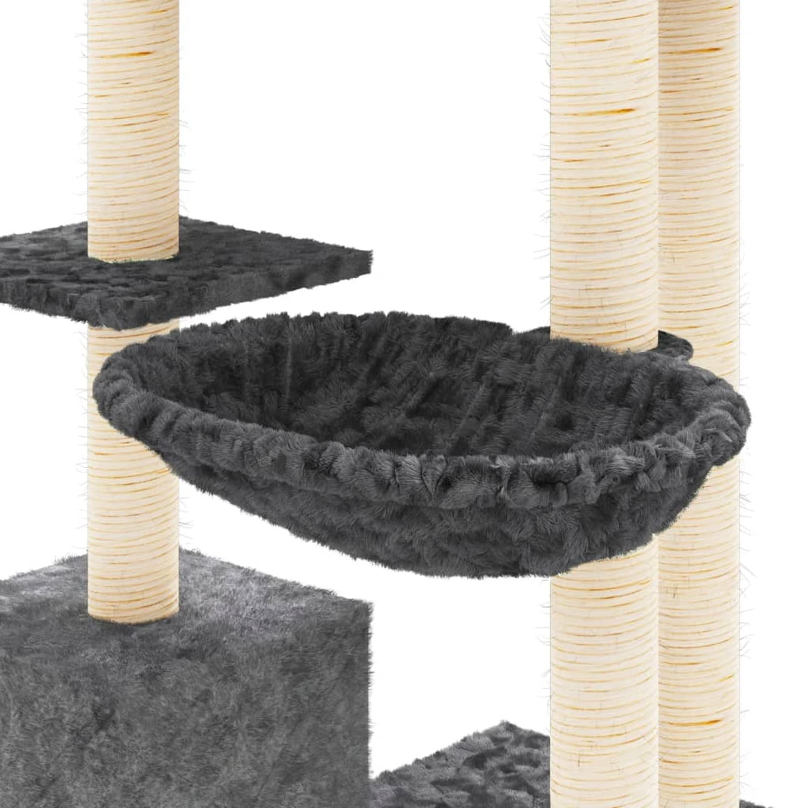 ShGaxin Rascador para Gatos con Postes de sisal, Rascador Gato, Arbol Rascador para Gatos, Gatos Accesorios, Torre Gatos, Arranhador para Gatos, Casa para Gatos, Gris Oscuro 142 cm