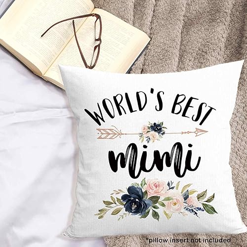 Miniatura 3 de World's Best Mimi Gifts - Funda de almohada de 18 x 18 pulgadas, funda de almohada de cumpleaños para abuela, decoración cuadrada para el hogar,